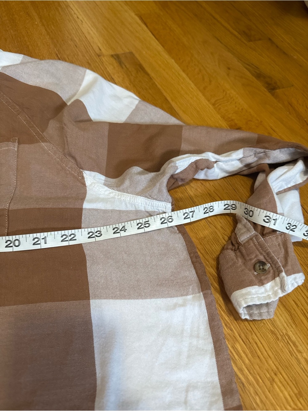 SO Brown and White Oversized Check Button-Down Shirt - Picture 5 of 6